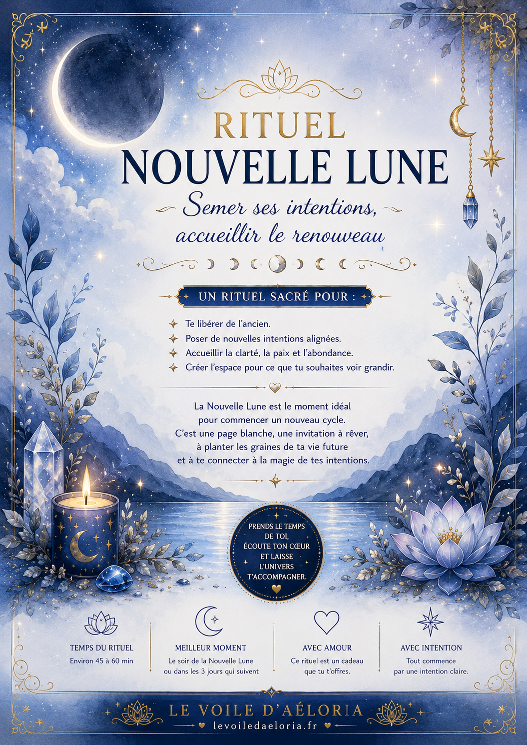 Rituel Nouvelle Lune – Intentions & Renouveau 🌙| PDF