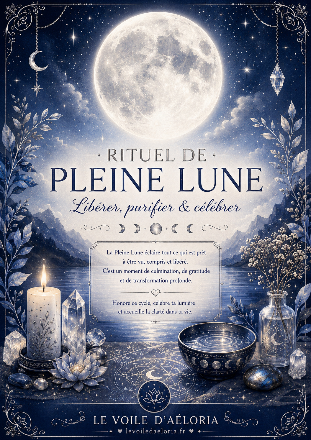 Rituel de Pleine Lune 🌕 – Libération, Gratitude & Renouveau | PDF